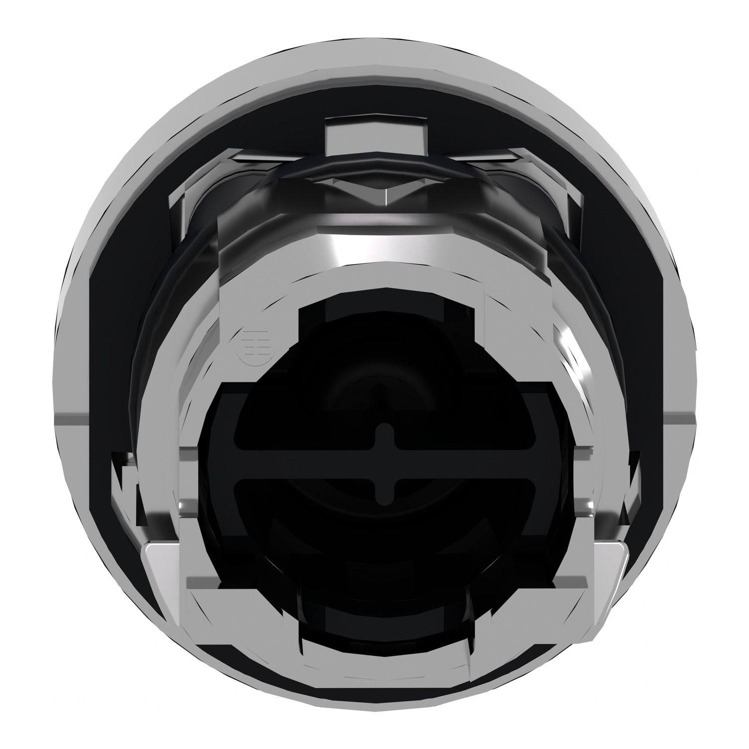 Picture of Push button head, Harmony XB4, metal, flush, red, 22mm, spring return, marked STOP