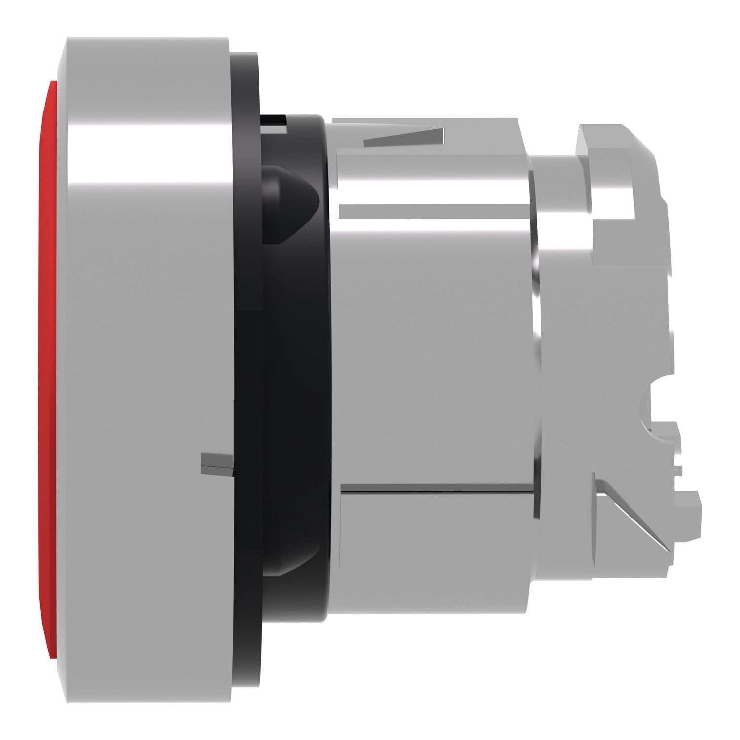 Picture of Push button head, Harmony XB4, metal, flush, red, 22mm, spring return, marked STOP