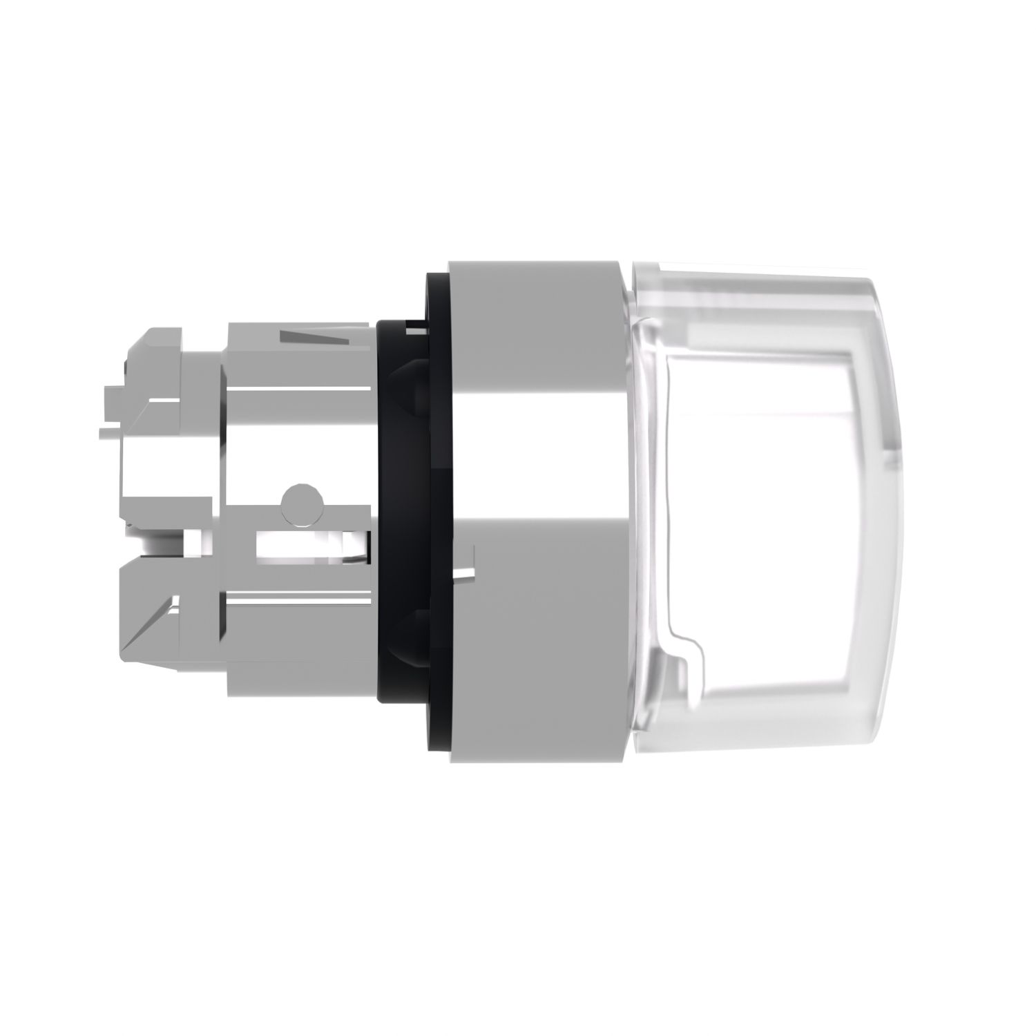 Picture of Head for illuminated selector switch, Harmony XB4, chromium metal, white handle, 22mm, universal LED, 3 positions,