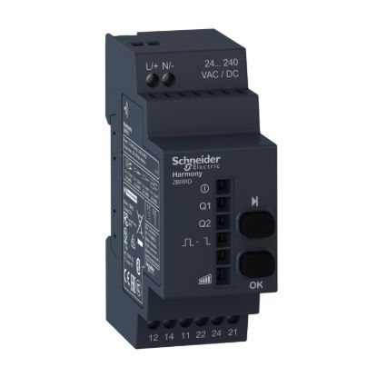 Picture of Programmable receiver - 2 relays - 24..240  V AC/DC - 2 pusbuttons - 6 LEDs