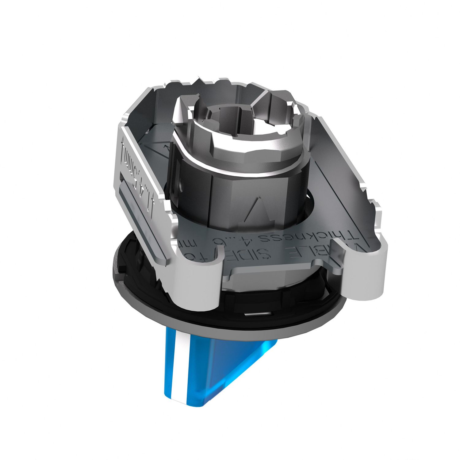Picture of Head for illuminated selector switch, Harmony XB4, metal, blue handle, 30mm, universal LED, 2 positions, stay put