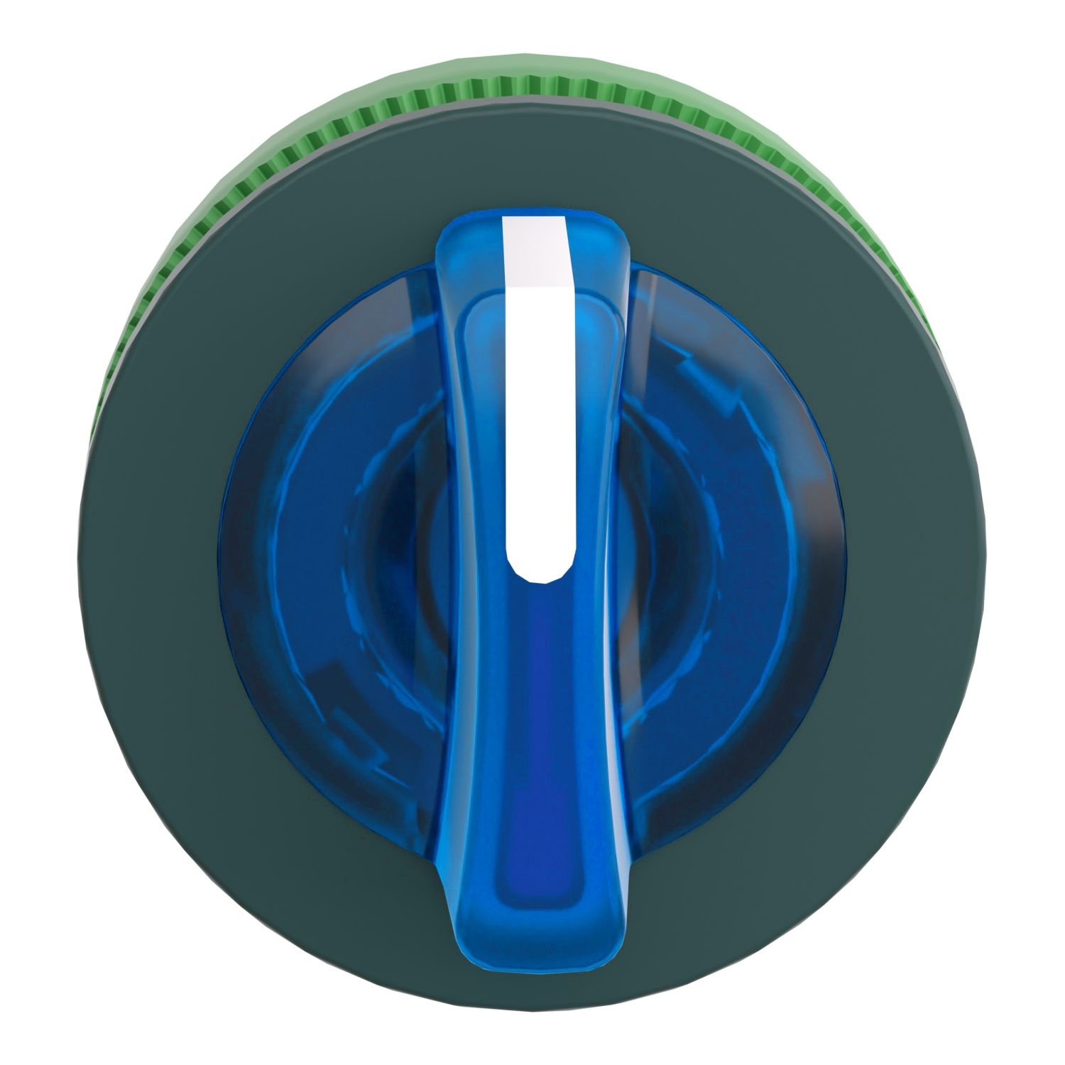 Picture of Head for illuminated selector switch, Harmony XB5, plastic, blue handle, universal LED, 3 positions, right to center