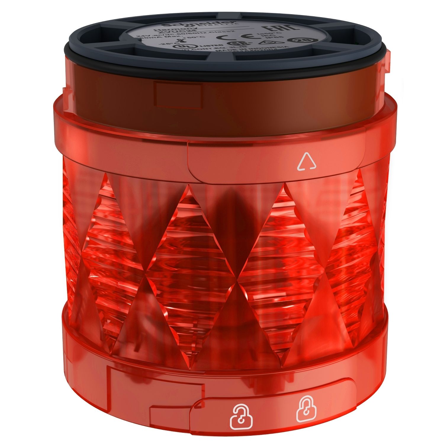 Picture of Illuminated LED unit for modular tower lights, Harmony XVU, red, Ø60, blinking, IP65, 24 V AC/DC