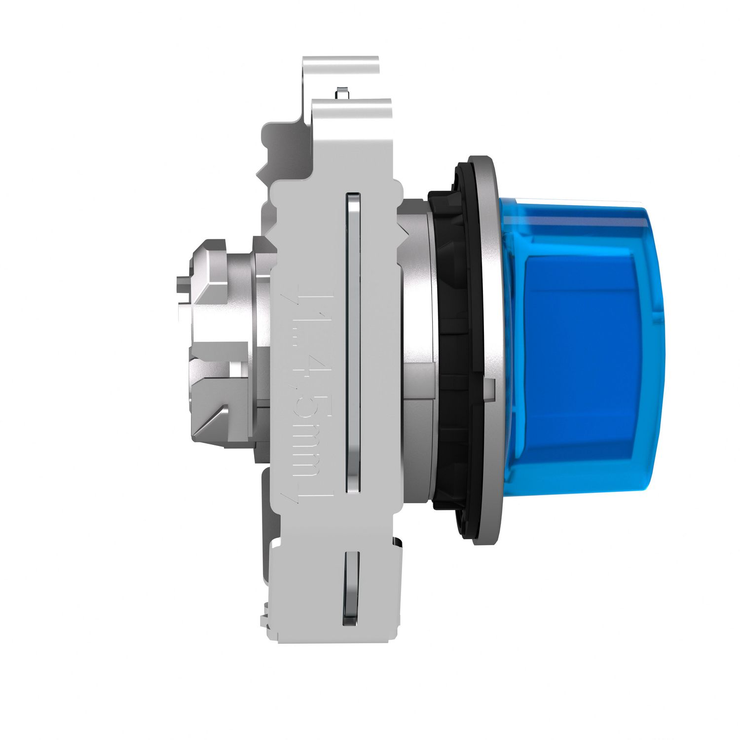 Picture of Head for illuminated selector switch, Harmony XB4, metal, blue handle, 30mm, universal LED, 3 positions, right to center