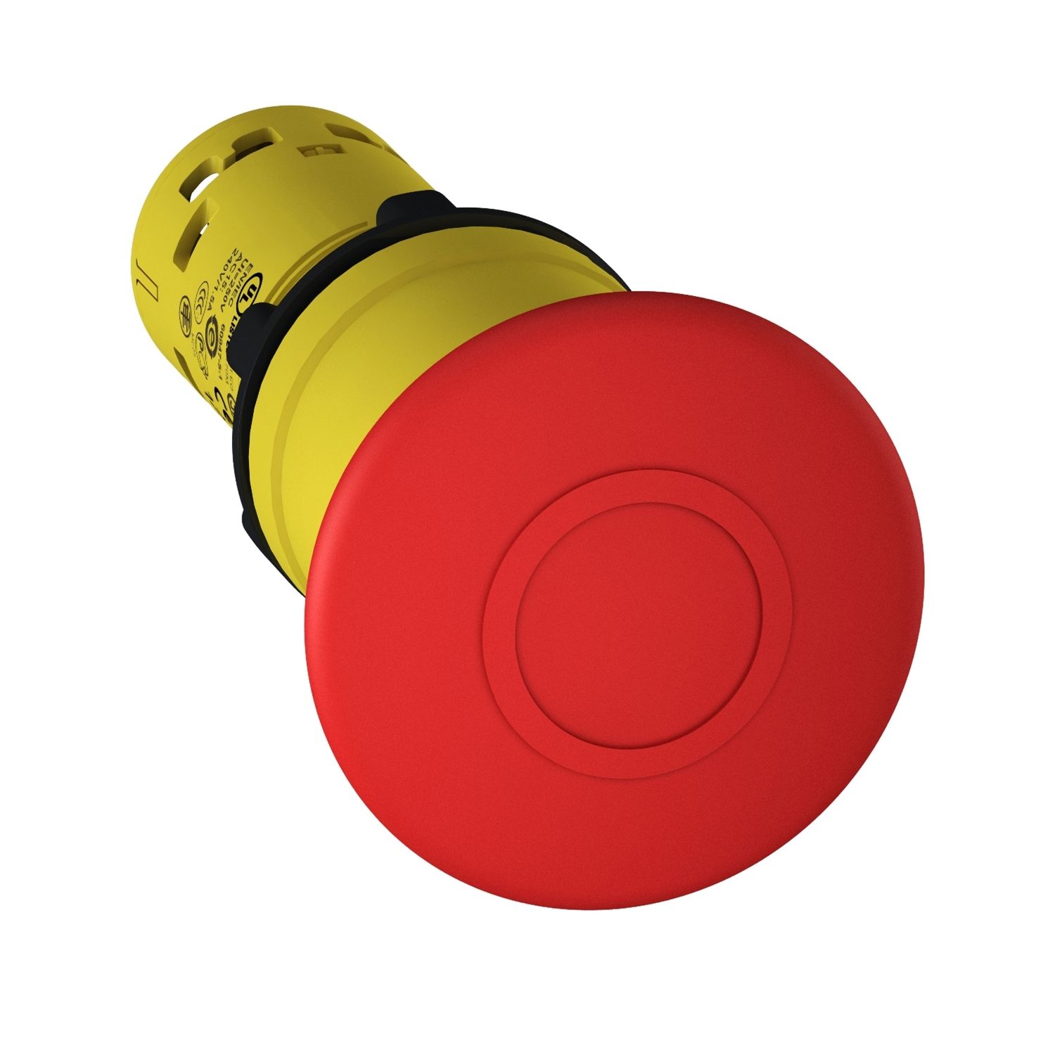 Picture of Monolithic emergency stop, Harmony XB7, plastic, red mushroom 40mm, 22mm, latching push pull, 1NO+1NC