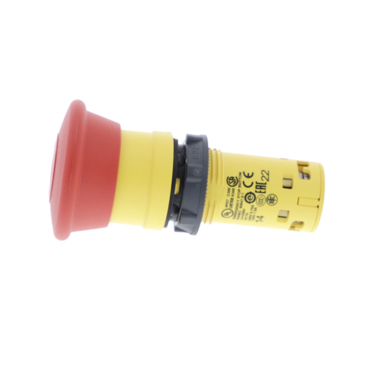 Picture of Monolithic emergency stop, Harmony XB7, plastic, red mushroom 40mm, 22mm, latching push pull, 1NO+1NC