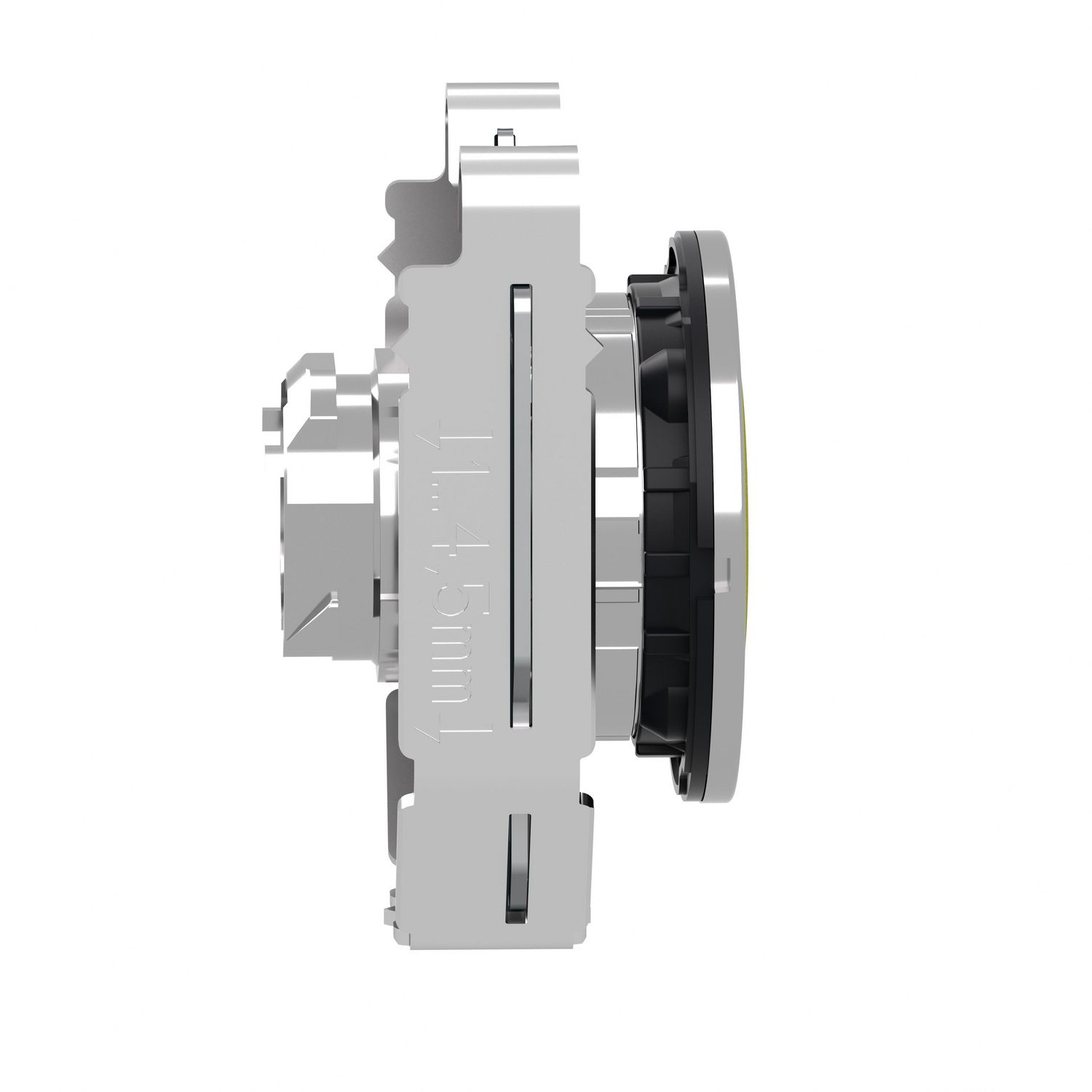 Picture of Flush mounted push button head, Harmony XB4, metal, yellow, 30mm, spring return, unmarked