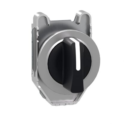 Picture of Head for selector switch, Harmony XB4, black handle, flush, 30mm, 3 positions, stay put