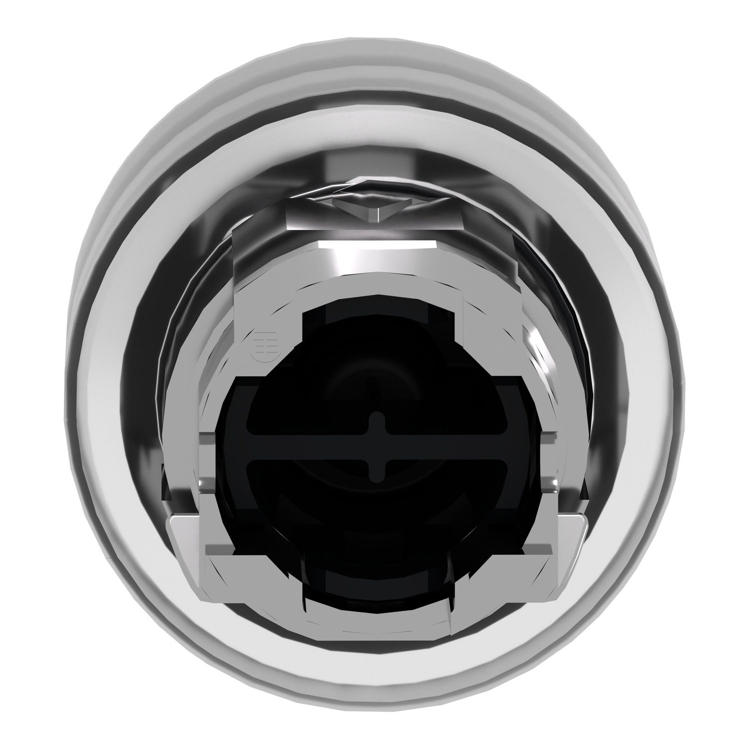 Picture of Head for non illuminated push button, Harmony XB4, metal, flush, green, 22mm, spring return, booted, unmarked