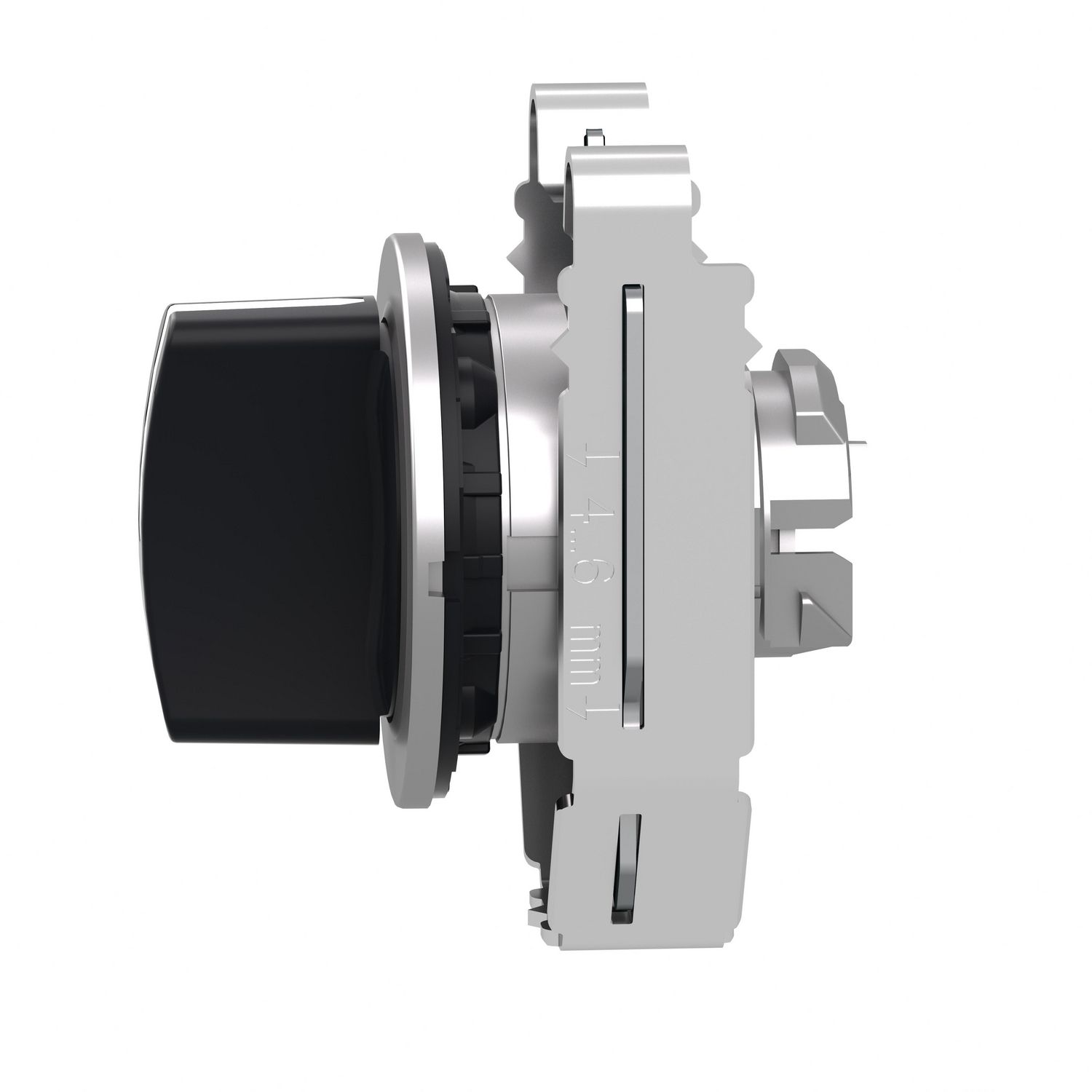 Picture of Head for selector switch, Harmony XB4, black handle, flush, 30mm, 3 positions, spring return