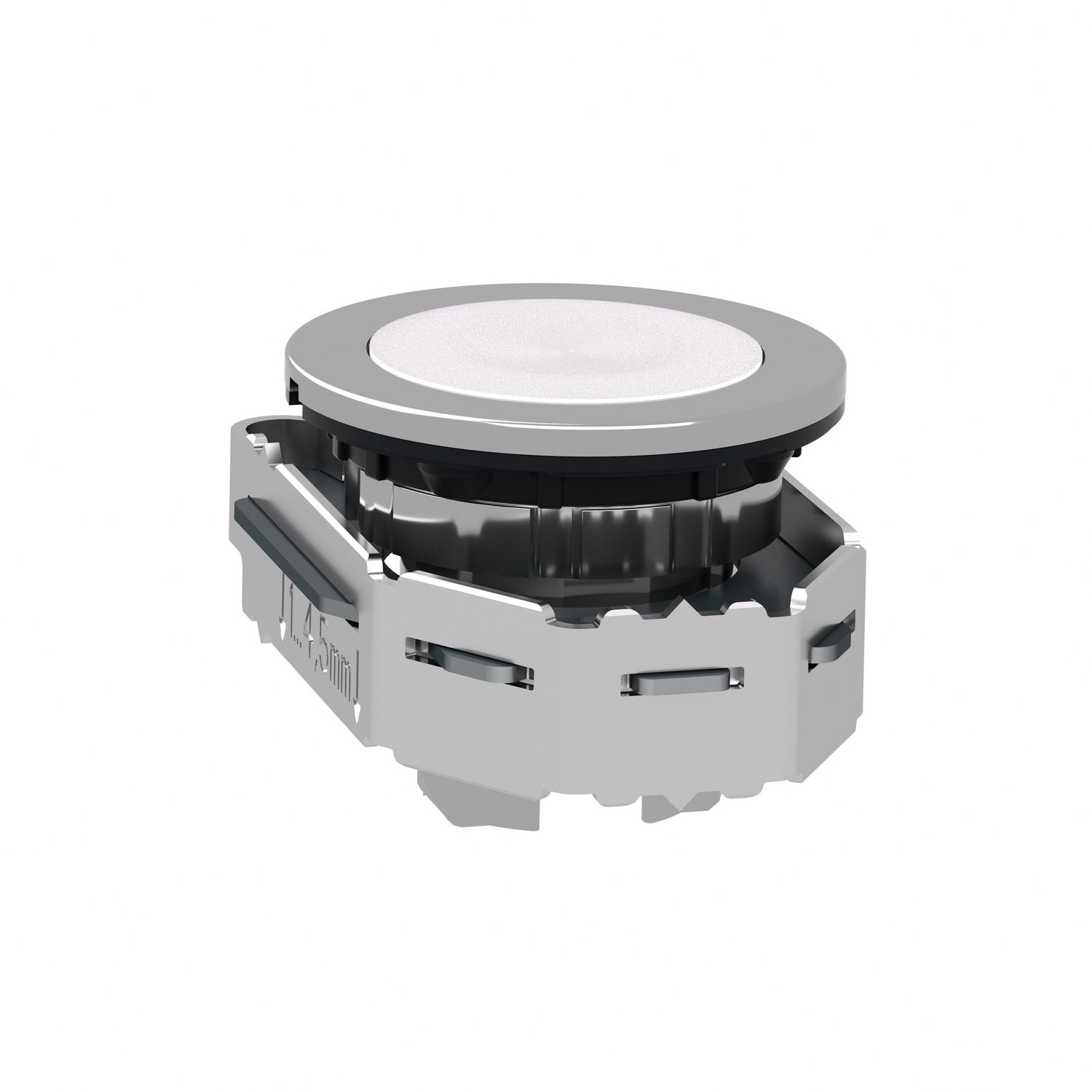 Picture of Flush mounted push button head, Harmony XB4, metal, white, 30mm, spring return, unmarked