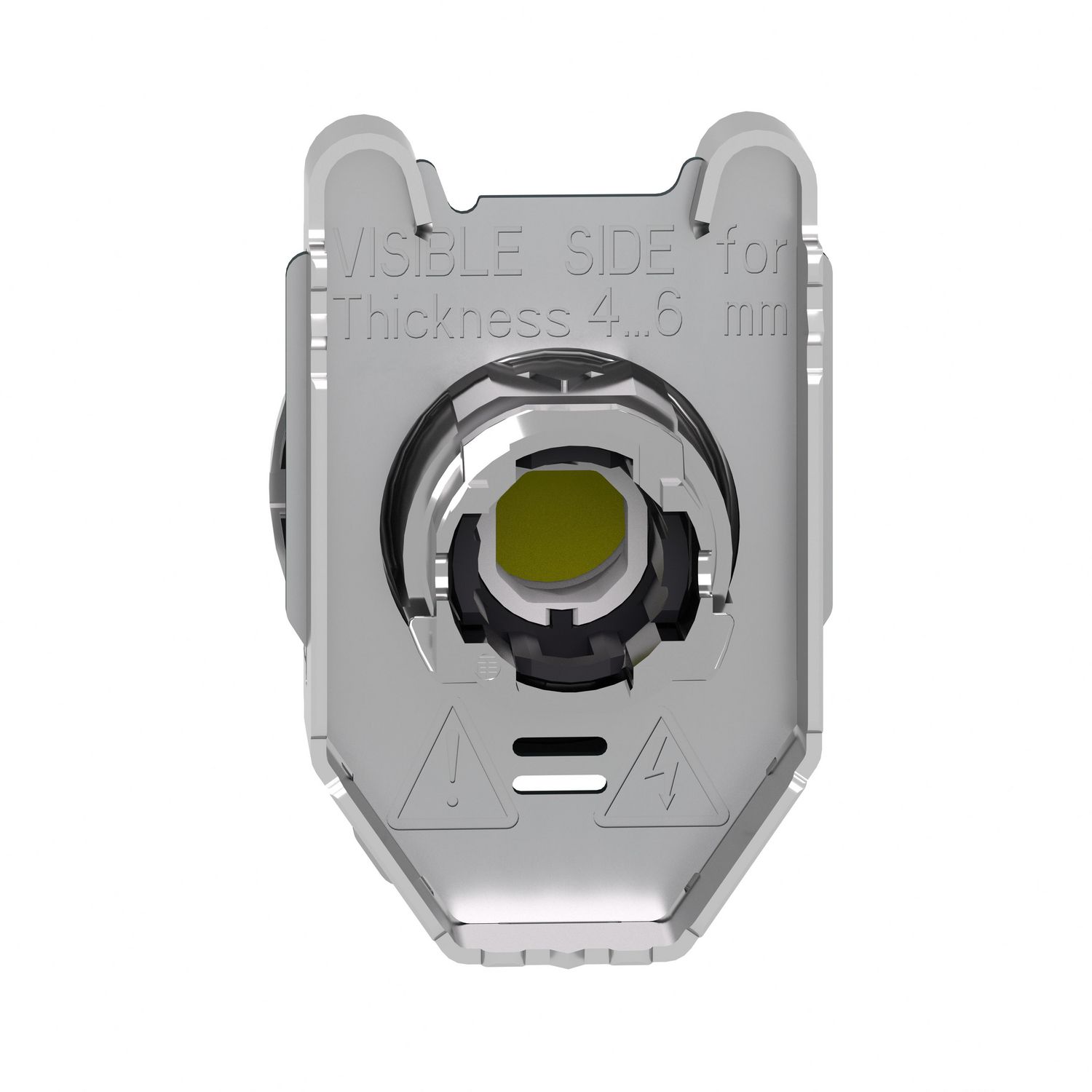 Picture of Head for illuminated push button, Harmony XB4, metal, orange flush, 30mm, spring return, universal LED, unmarked