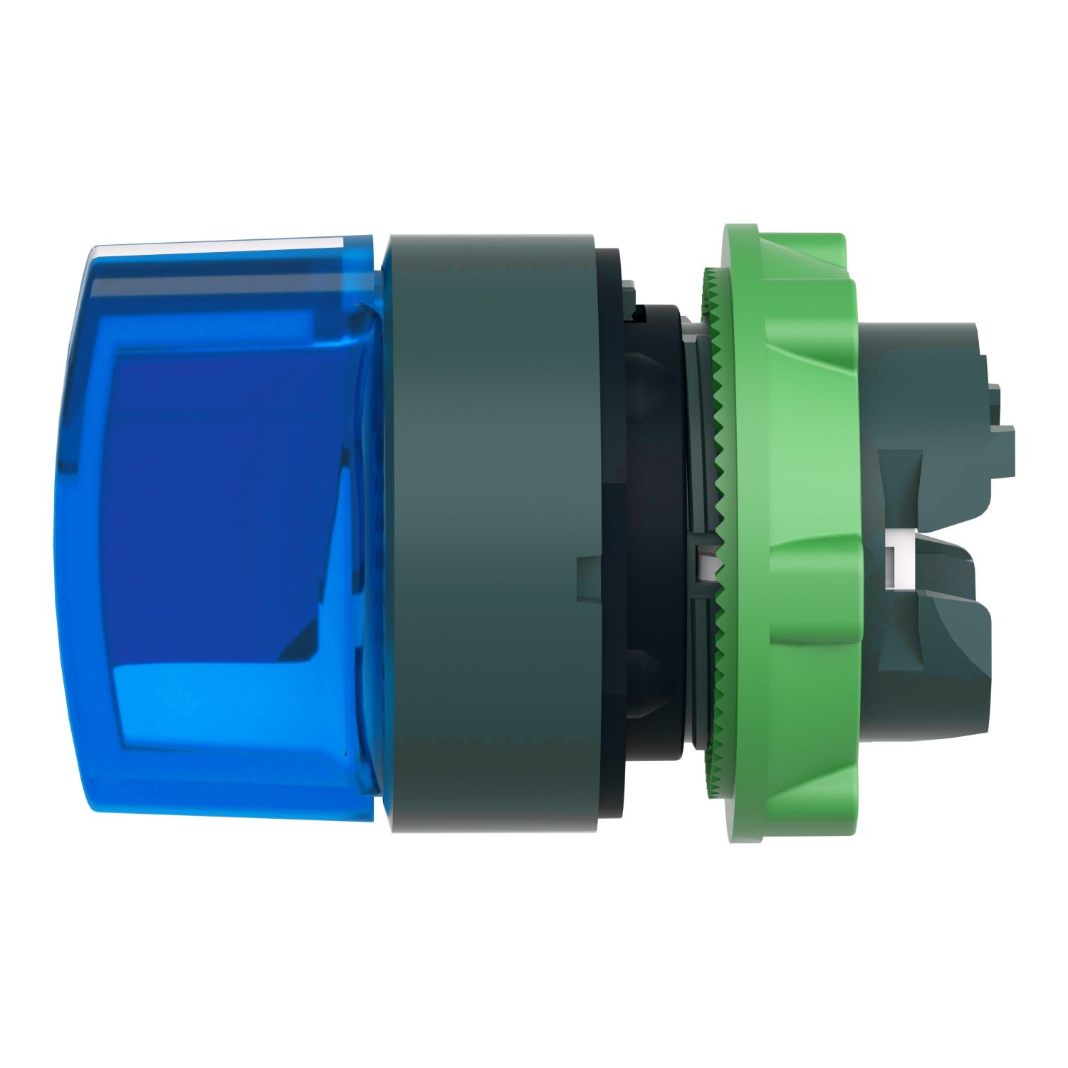 Picture of Head for illuminated selector switch, Harmony XB5, universal LED,  blue handle, 22mm, 3 positions, stay put