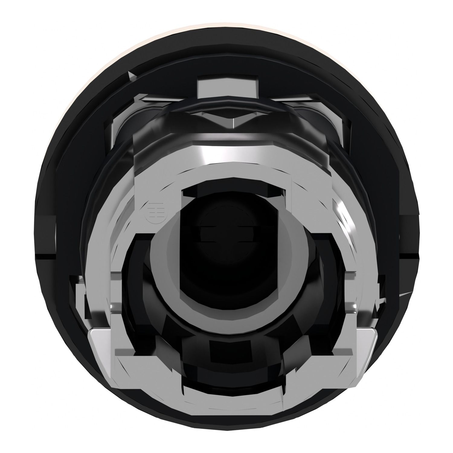 Picture of Head for illuminated push button, Harmony XB4, orange flush, 22mm, universal LED, spring return, plain, unmarked