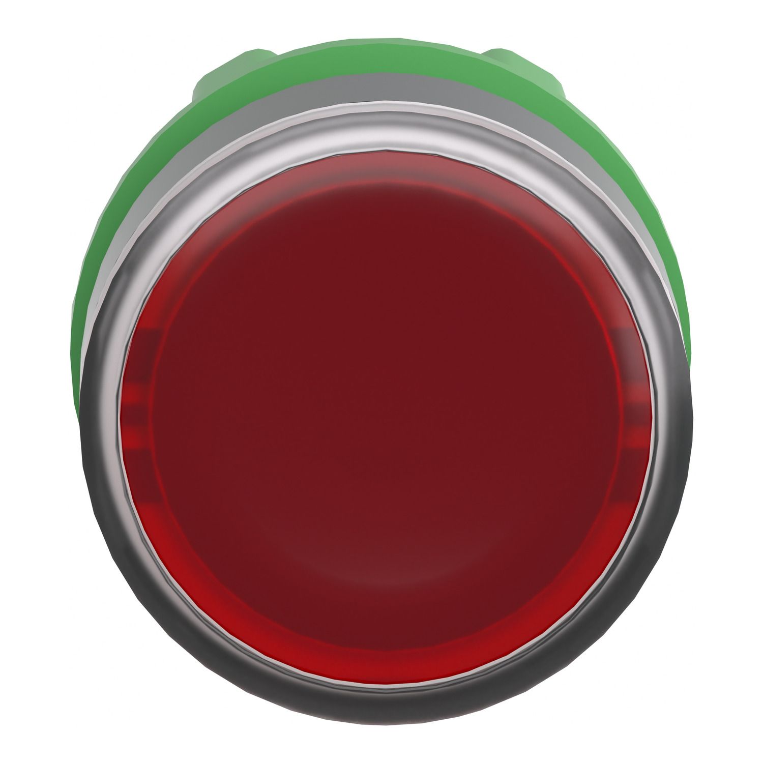 Picture of Head for illuminated push button, Harmony XB5, plastic, flush, red, 22mm, spring return, plain lens for BA9s bulb