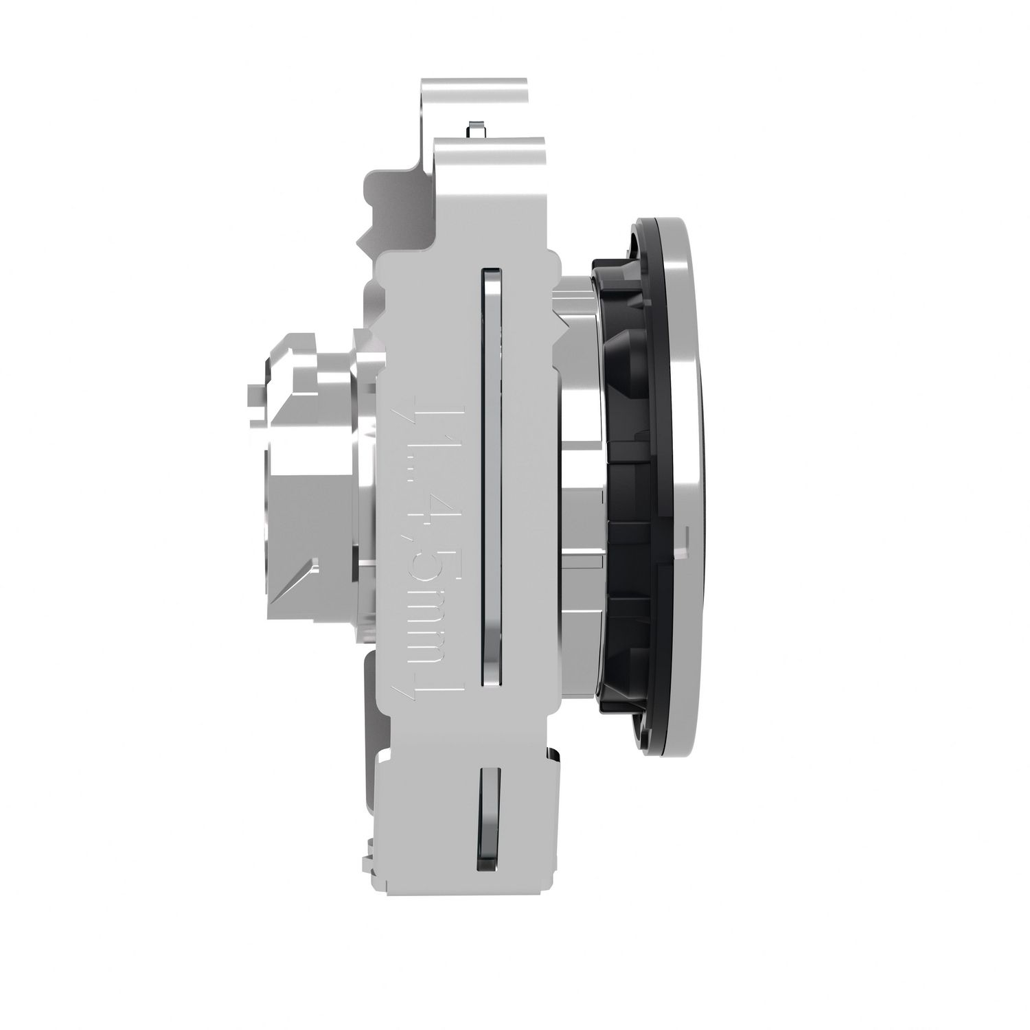 Picture of Flush mounted push button head, Harmony XB4, metal, black, 30mm, spring return, unmarked