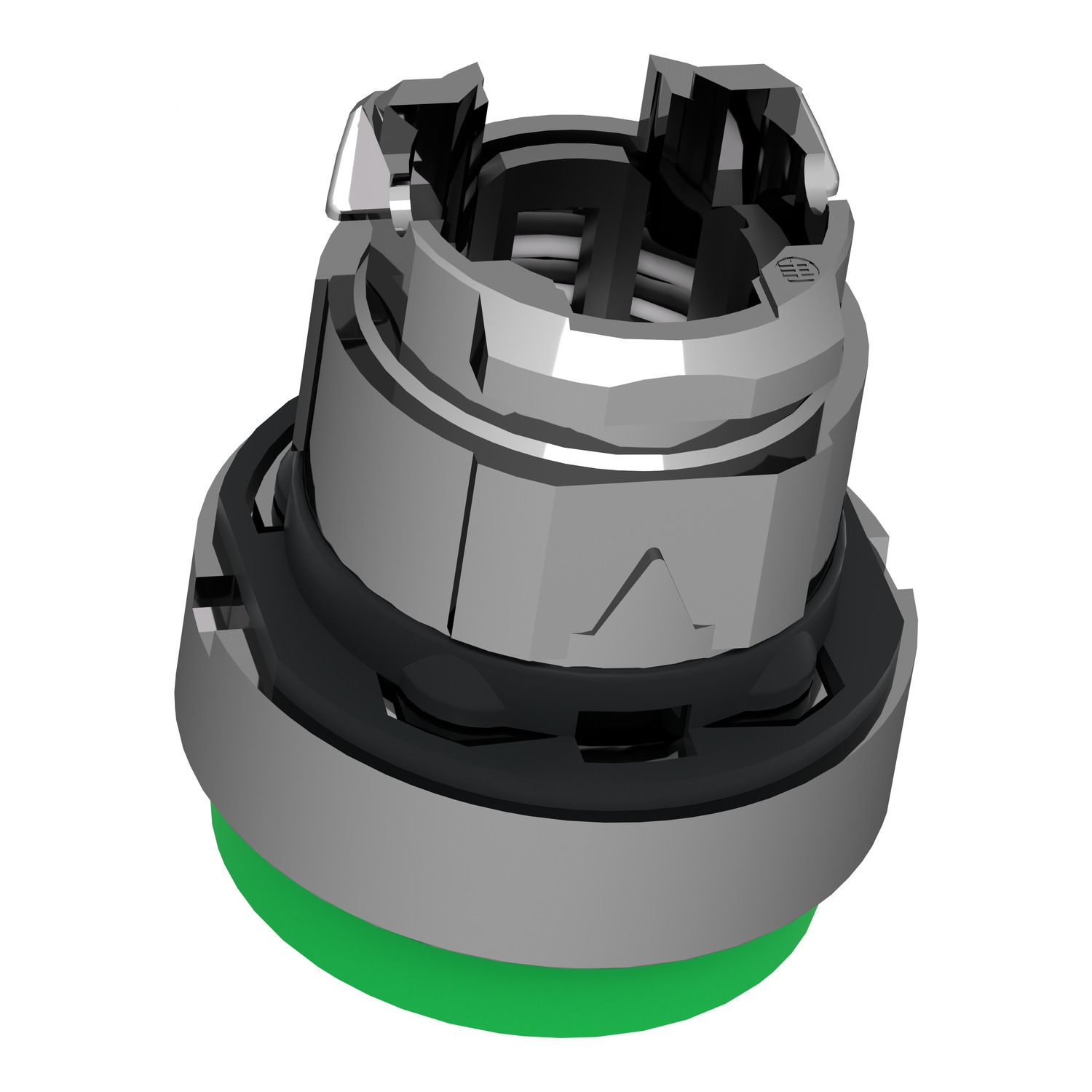 Picture of Push button head, Harmony XB4, metal, projecting, green, 22mm, spring return, unmarked