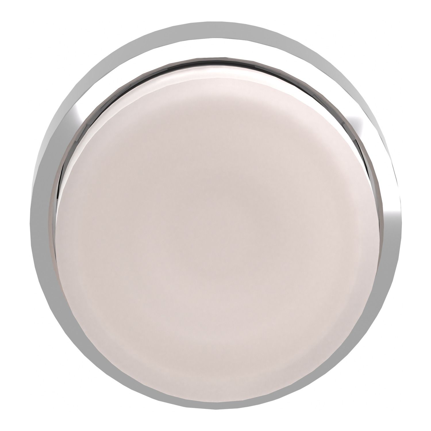 Picture of Head for illuminated push button, Harmony XB4, metal, white projecting, 22mm, universal LED, spring return, plain lens