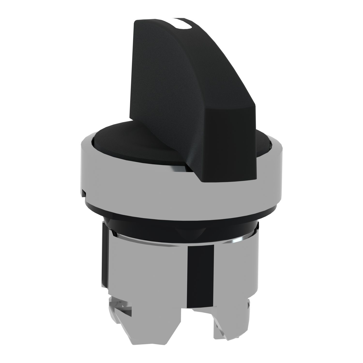 Picture of Head for selector switch, Harmony XB4, metal, black, 22mm, long handle, 3 positions, spring return right to center