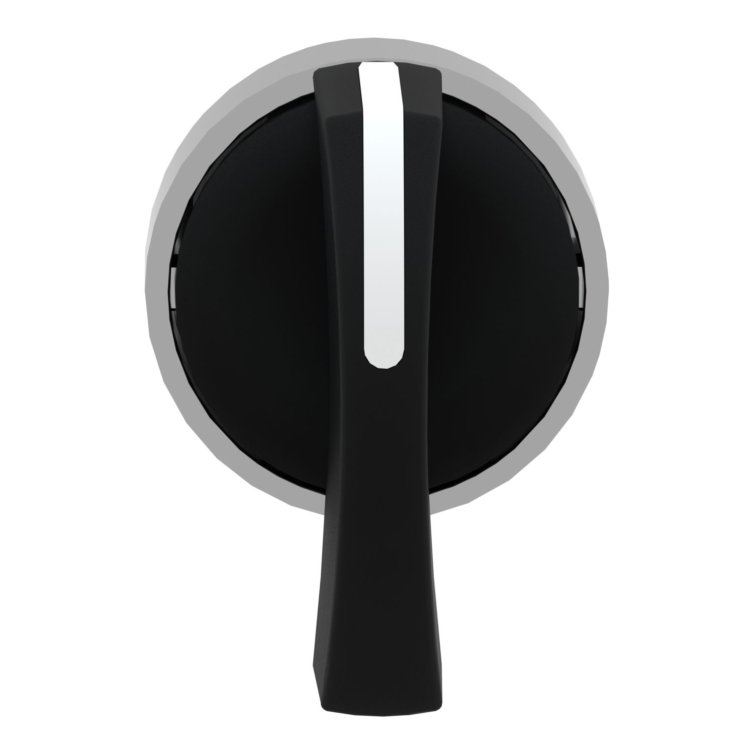 Picture of Head for selector switch, Harmony XB4, metal, black, 22mm, long handle, 3 positions, spring return right to center