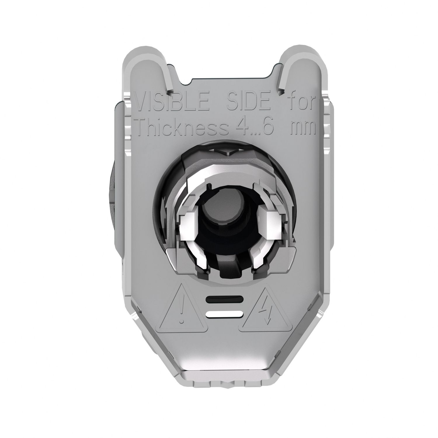 Picture of Head for illuminated selector switch, Harmony XB4, metal, white handle, 30mm, universal LED, 2 positions, spring return