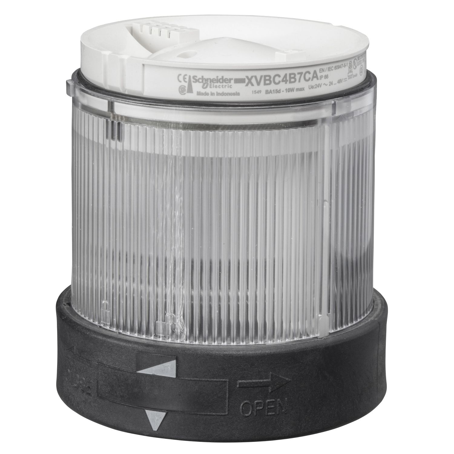 Picture of Indicator bank, Harmony XVB, illuminated unit, plastic, clear, 70mm, flashing, integral LED, 24V AC/DC