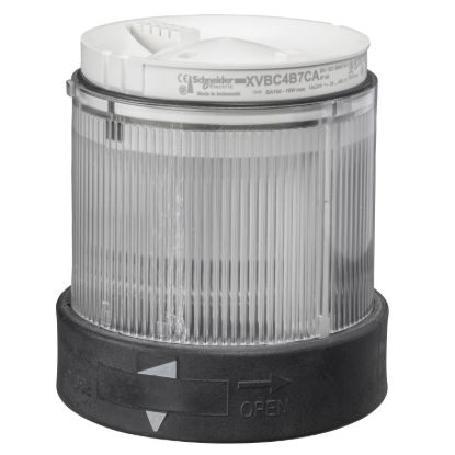 Picture of Indicator bank, Harmony XVB, illuminated unit, plastic, clear, 70mm, flashing, integral LED, 24V AC/DC