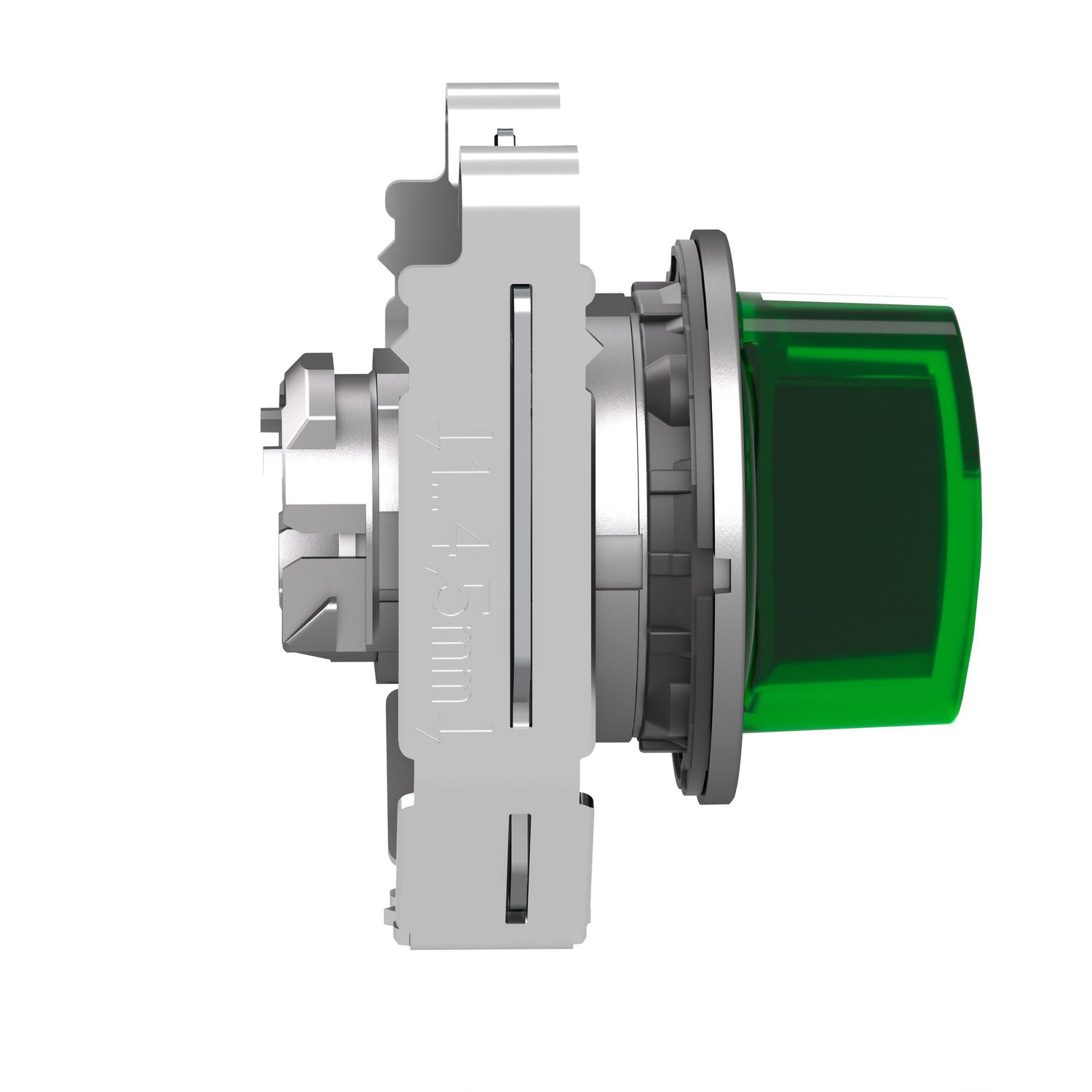 Picture of Head for illuminated selector switch, Harmony XB4, metal, green handle, 30mm, universal LED, 3 positions, to center