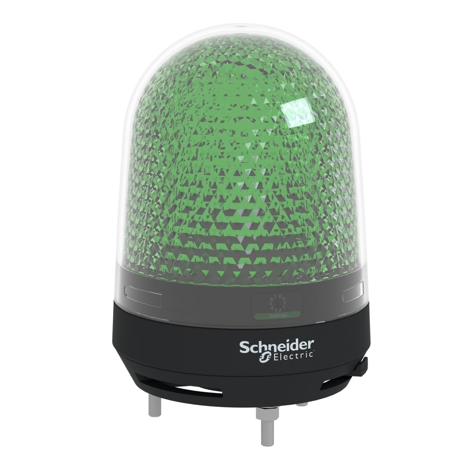 Picture of Illuminated beacon with buzzer, Harmony XVR, green, 100mm, 70...90dB, integral LED, 100...230V AC
