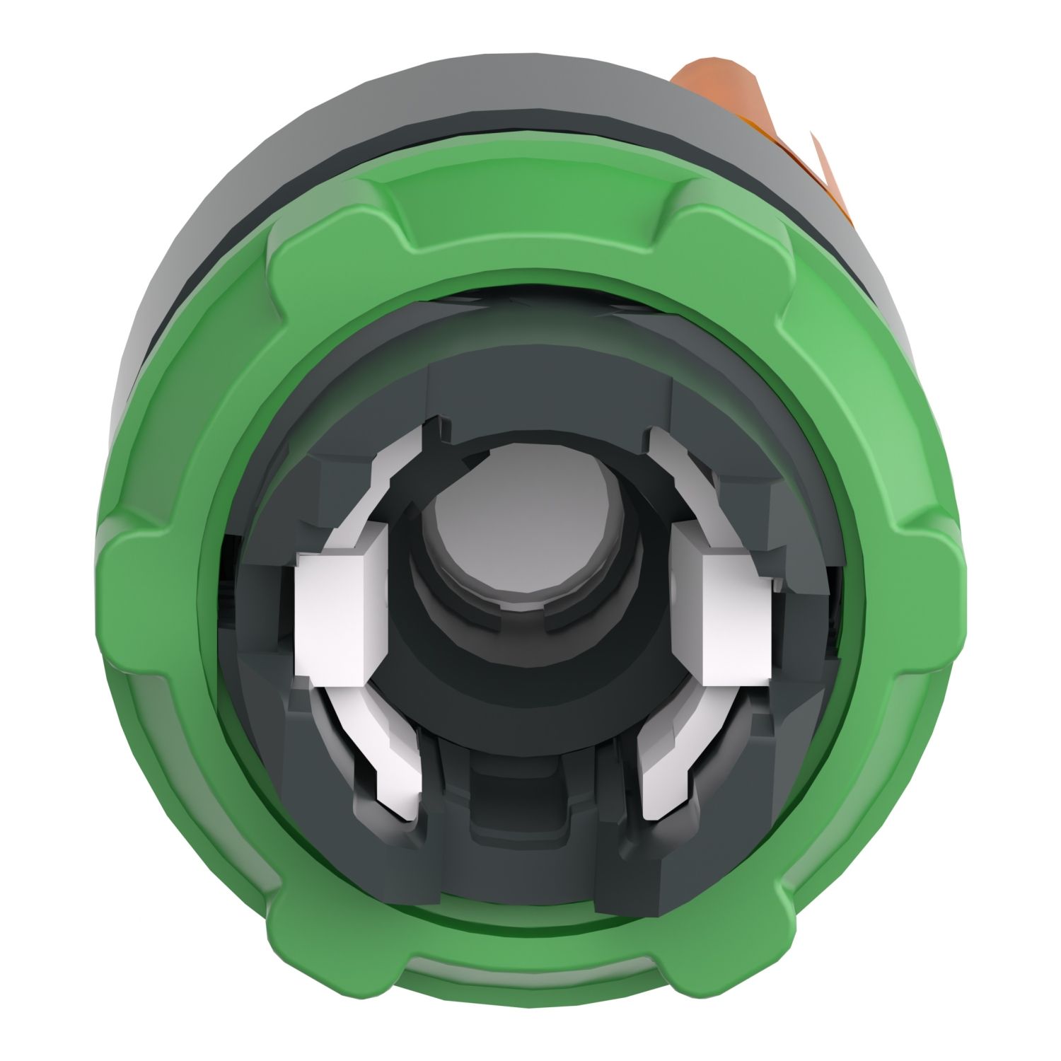 Picture of Head for illuminated selector switch, Harmony XB5, universal LED,  orange handle, 22mm, 2 positions, spring return
