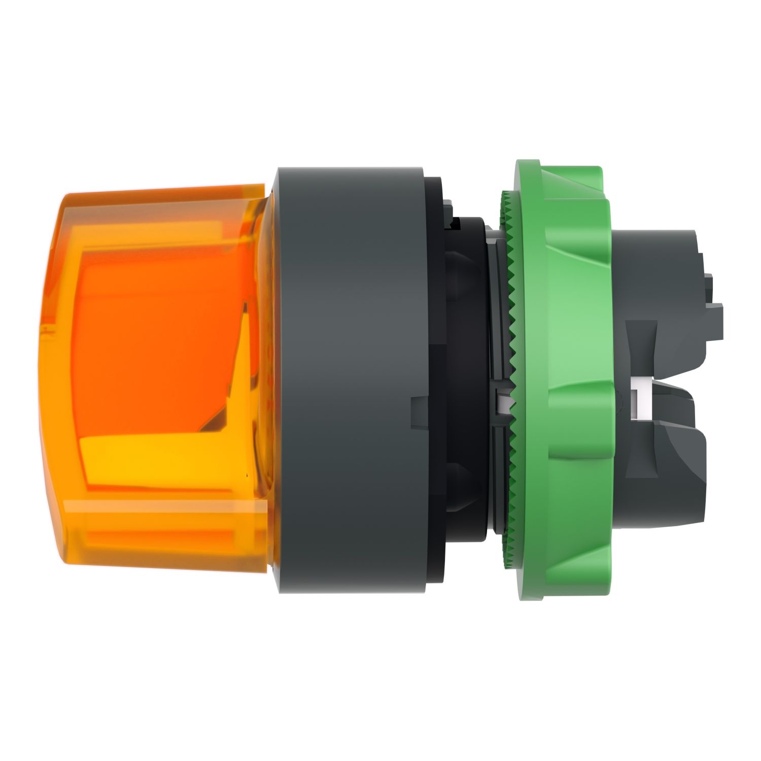 Picture of Head for illuminated selector switch, Harmony XB5, universal LED,  orange handle, 22mm, 2 positions, spring return