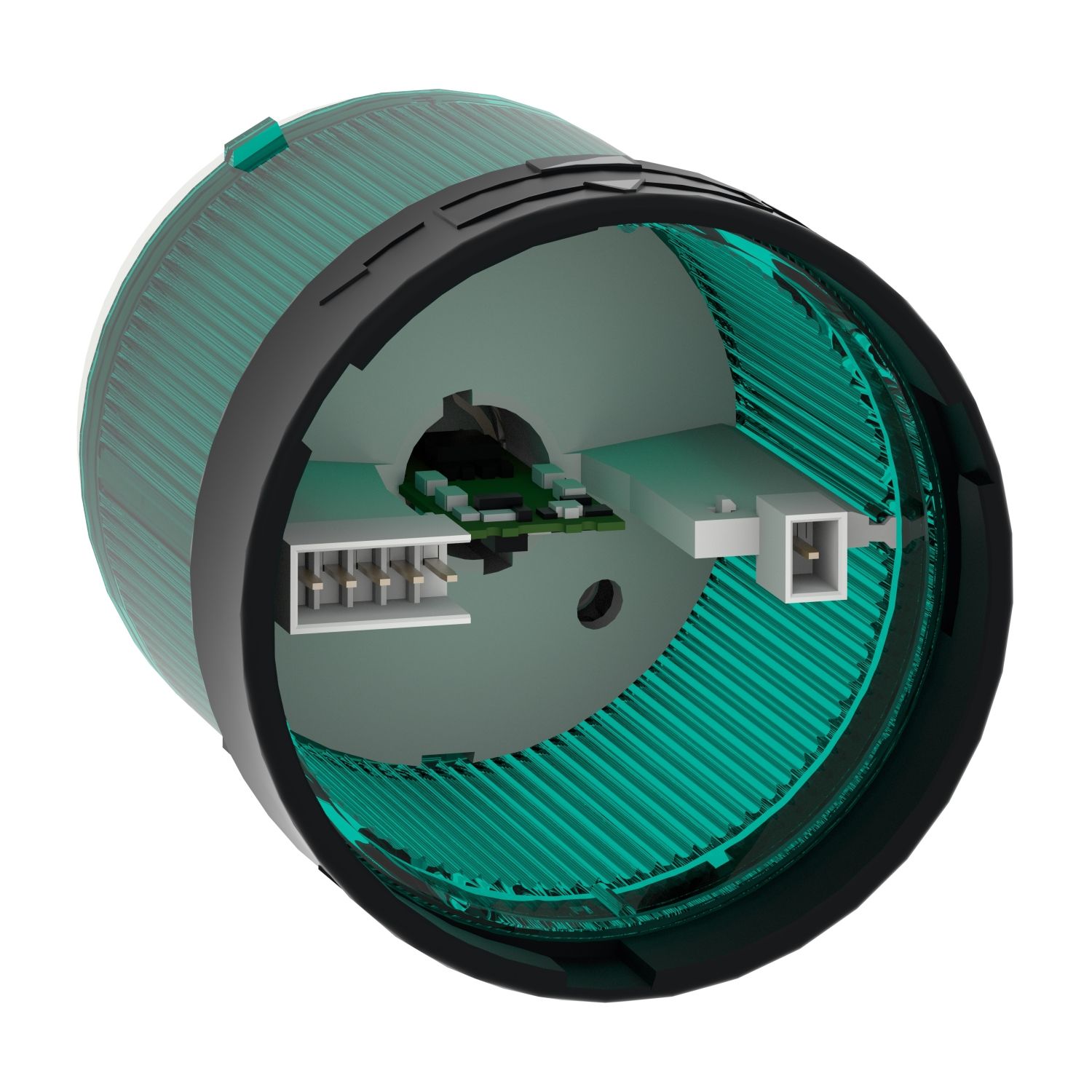 Picture of Indicator bank, Harmony XVB, illuminated unit, plastic, green, 70mm, flashing, for bulb or LED, 48... 230V AC