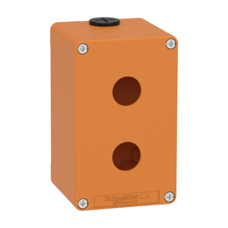 Picture of Empty control station, Harmony XAP, XB2 SL, zinc alloy, orange, M20, 2 cut outs 22mm, 80x130x77mm, UL cULus