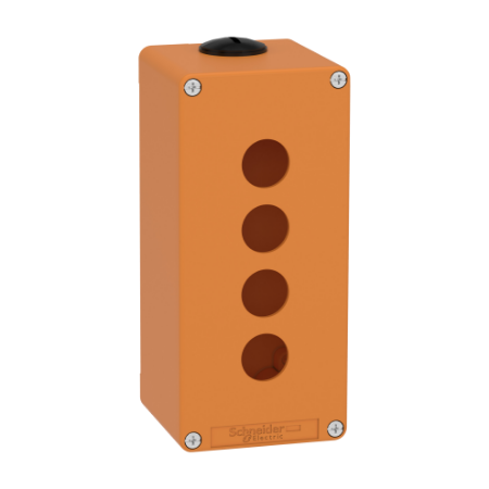 Picture of Empty control station, Harmony XAP, XB2 SL, zinc alloy, orange, M25, 4 cut outs 22mm, 80x175x77mm