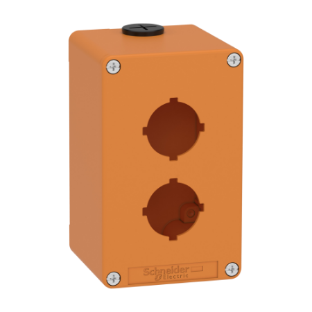 Picture of Empty control station, Harmony XAP, XB2 SL, zinc alloy, orange, M20, 2 cut outs 30mm with notches, 80x130x77, UL cULus