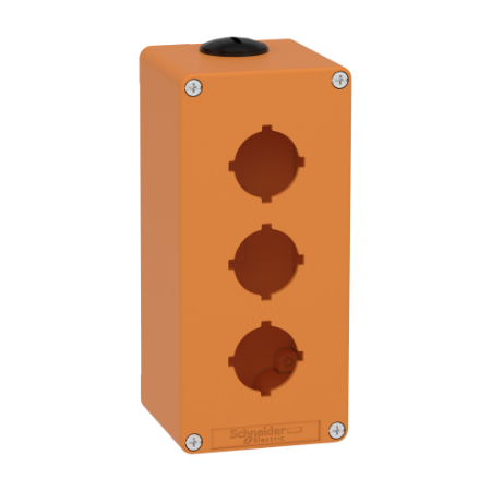 Picture of Empty control station, Harmony XAP, XB2 SL, zinc alloy, orange, M25, 3 cut outs 30mm with notches, 80x175x77mm