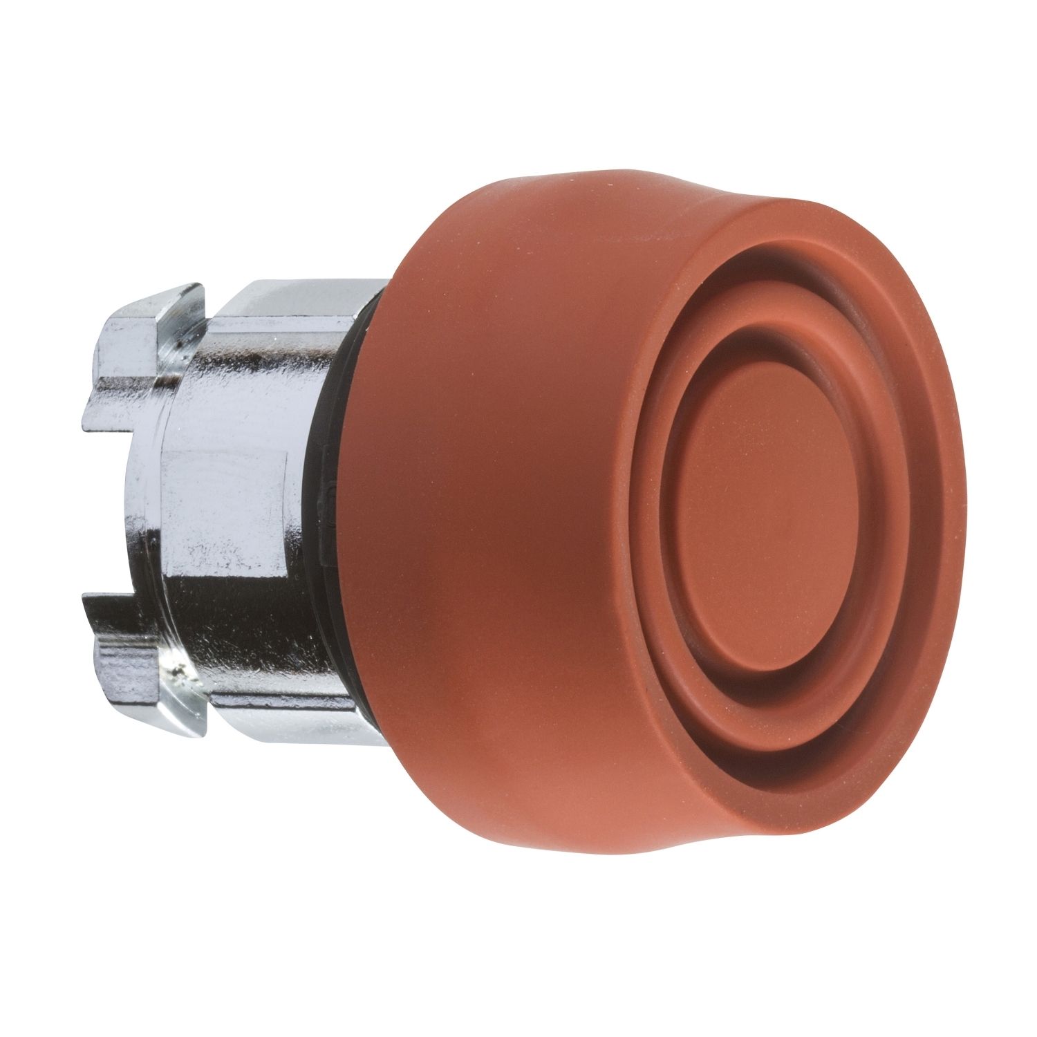 Picture of Head for non illuminated push button, Harmony XB4, red flush pushbutton Ø22 mm spring return unmarked