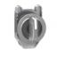 Picture of Head for illuminated selector switch, Harmony XB4, metal, white handle, 30mm, universal LED, 3 positions, to center