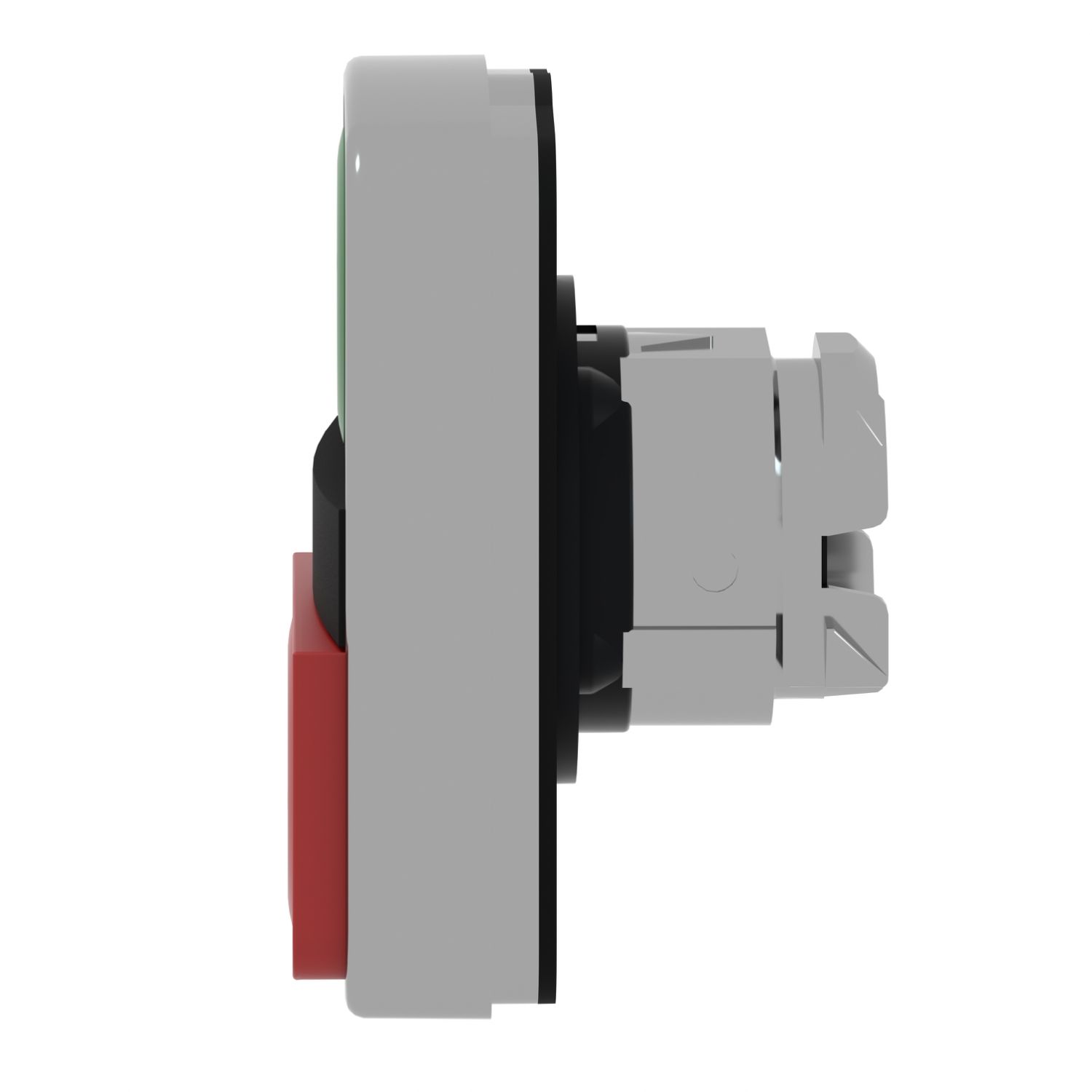 Picture of Head for double headed push button, Harmony XB4, metal, 22mm, 1 green flush unmarked+1 red projecting unmarked
