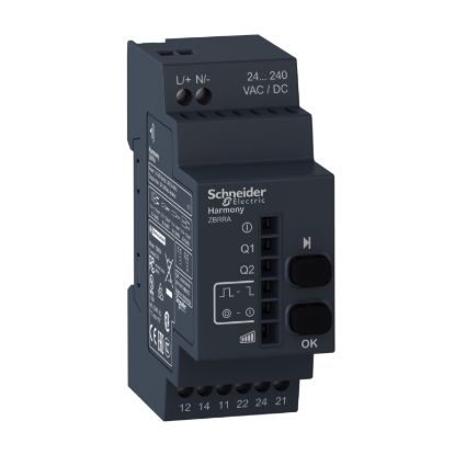 Picture of Programmable receiver, Harmony XB5R, 2 relays, 24..240 V AC/DC, 2 pushbuttons, 6 LEDs