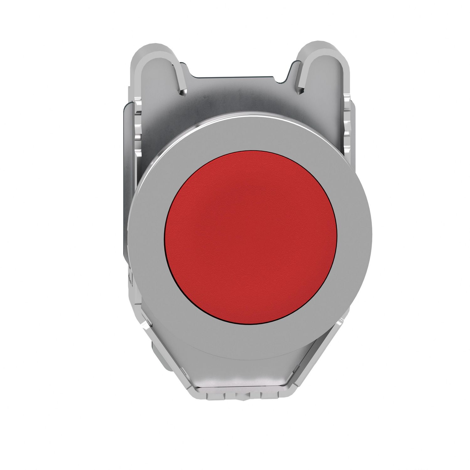 Picture of Flush mounted push button head, Harmony XB4, metal, red, 30mm, spring return, unmarked