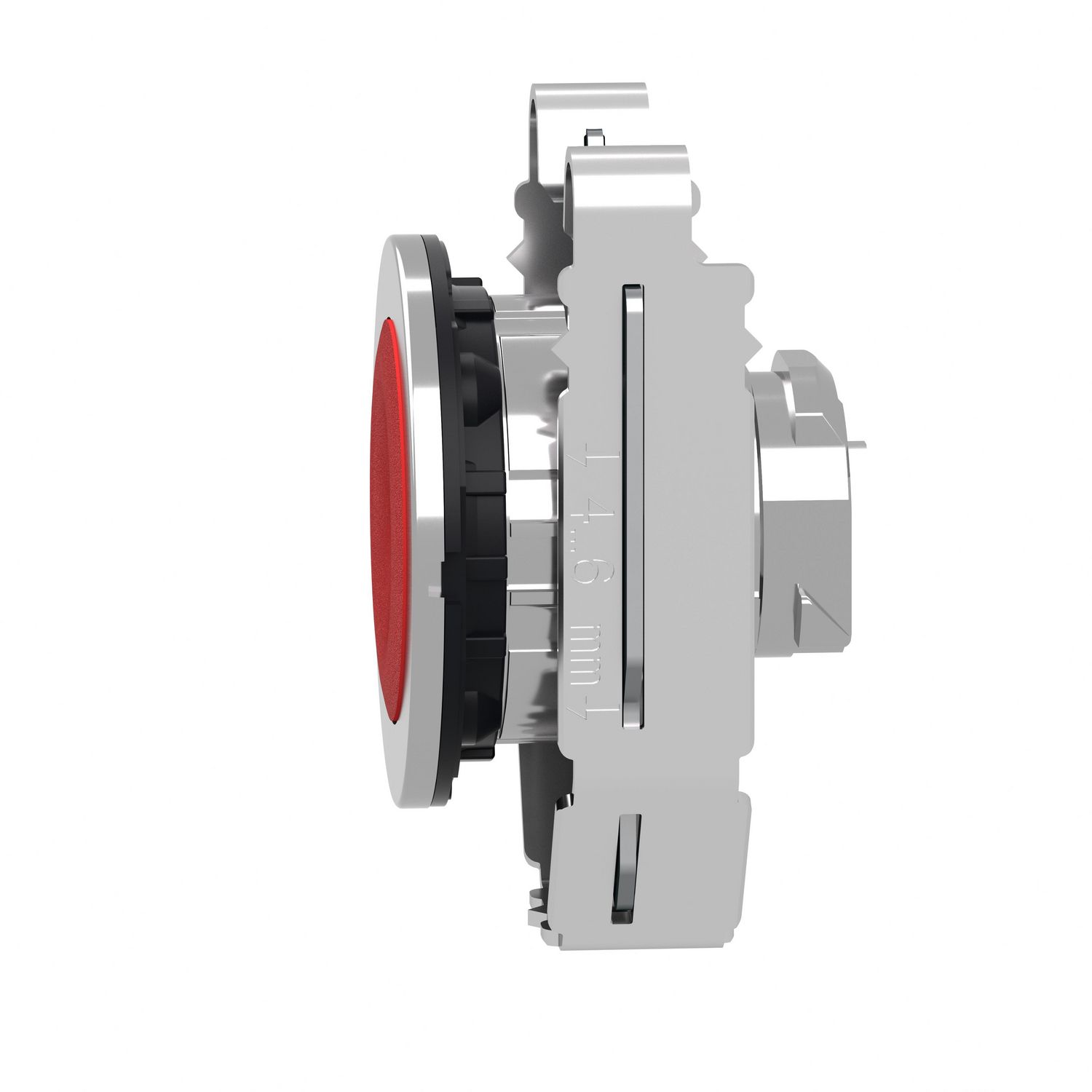 Picture of Flush mounted push button head, Harmony XB4, metal, red, 30mm, spring return, unmarked