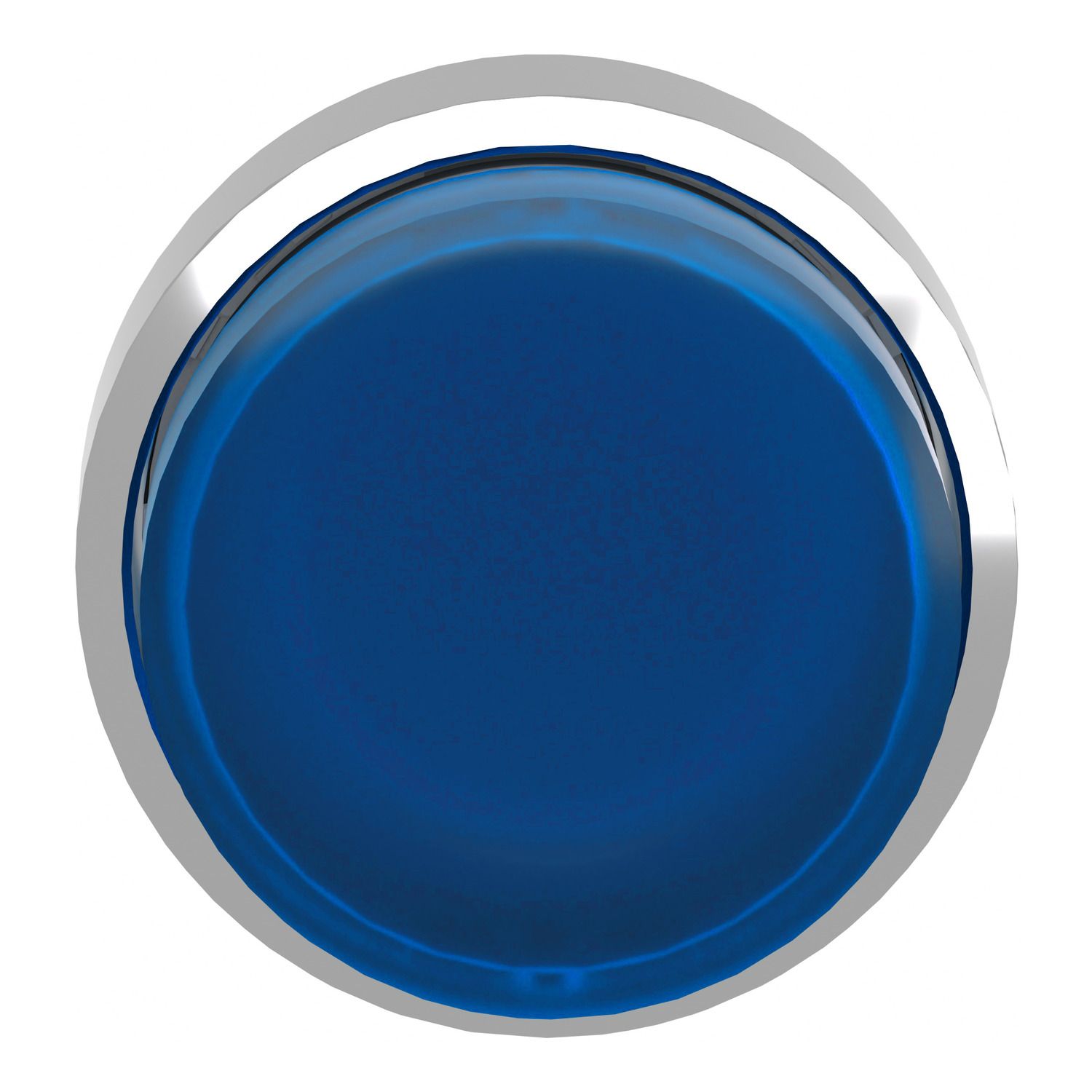 Picture of Head for illuminated push button, Harmony XB4, metal, blue projecting, 22mm, spring return, universal LED, unmarked