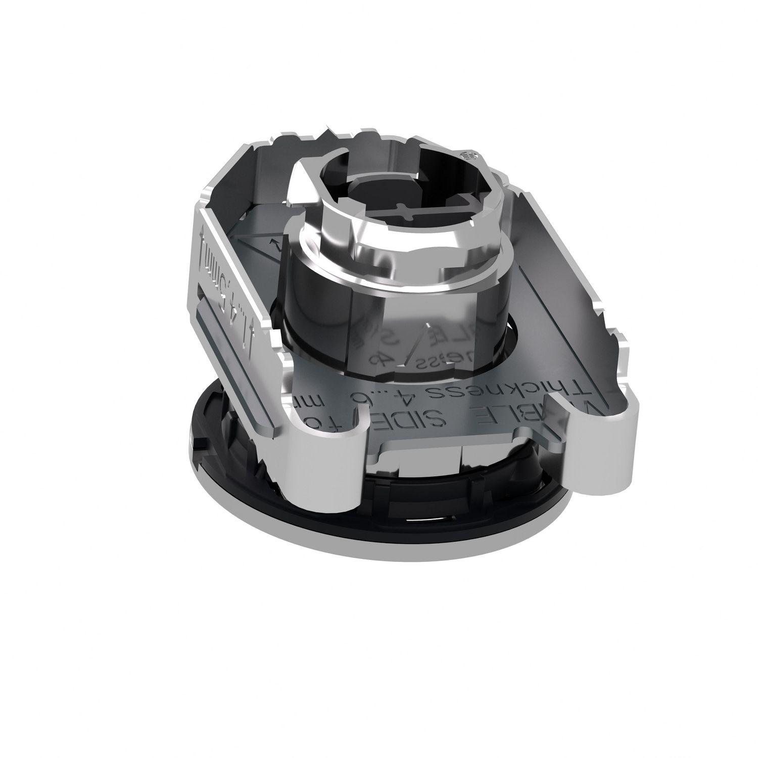 Picture of Flush mounted push button head, Harmony XB4, metal, blue, 30mm, spring return, unmarked