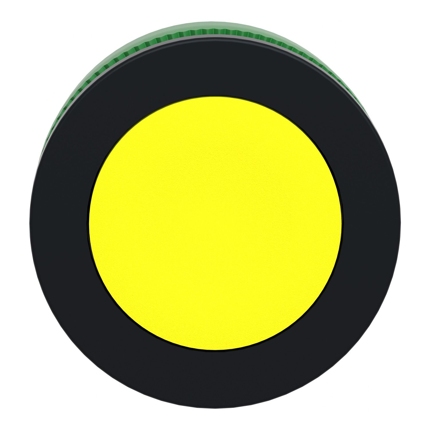 Picture of Antimicrobial Flush mounted push button head, Harmony XB5, plastic, yellow, 30mm, spring return, unmarked