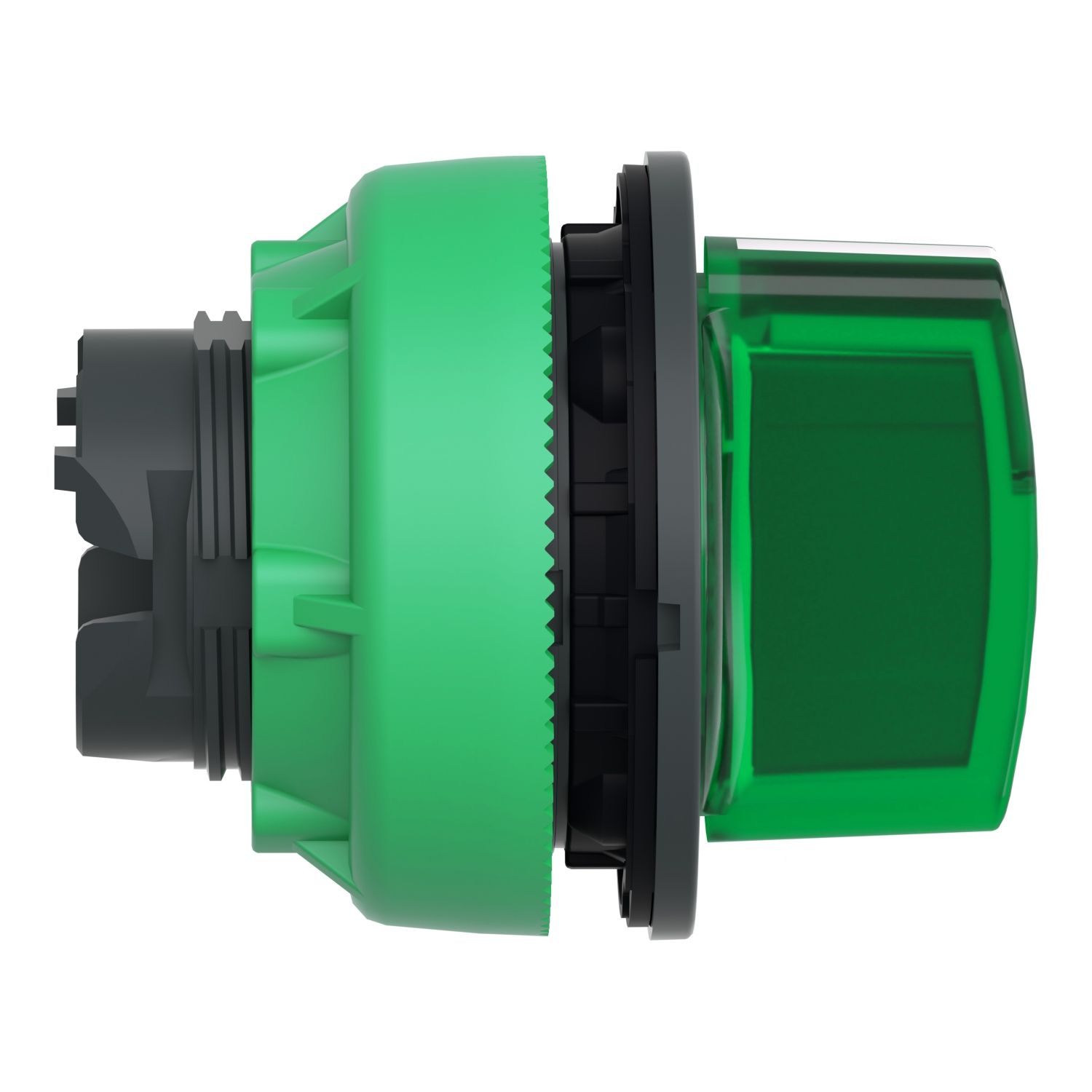 Picture of Head for illuminated selector switch, Harmony XB5, plastic, green handle, universal LED, 3 positions, left to center