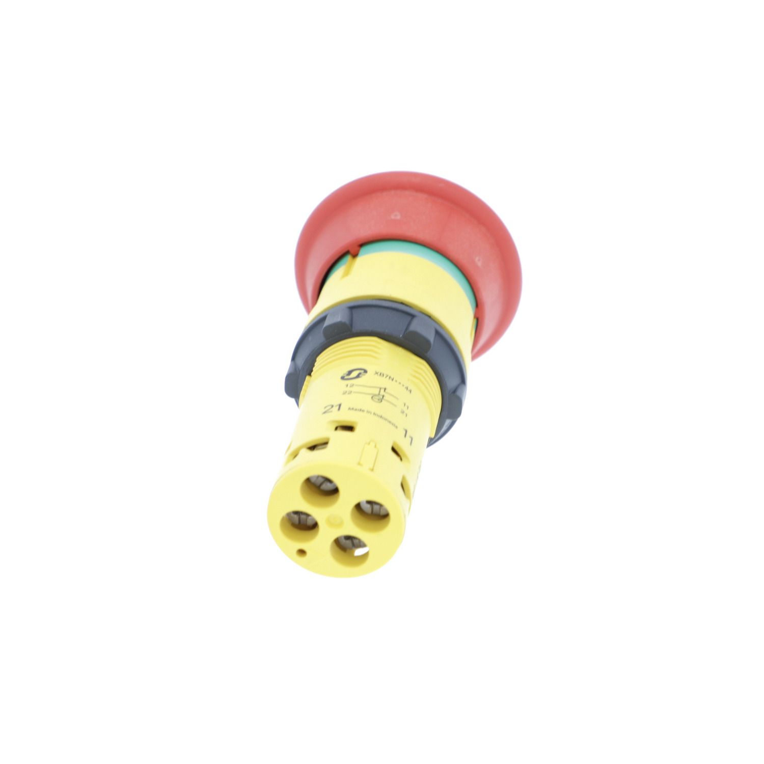 Picture of Monolithic emergency stop, Harmony XB7, plastic, red mushroom 40mm, 22mm, latching key release, 2NC