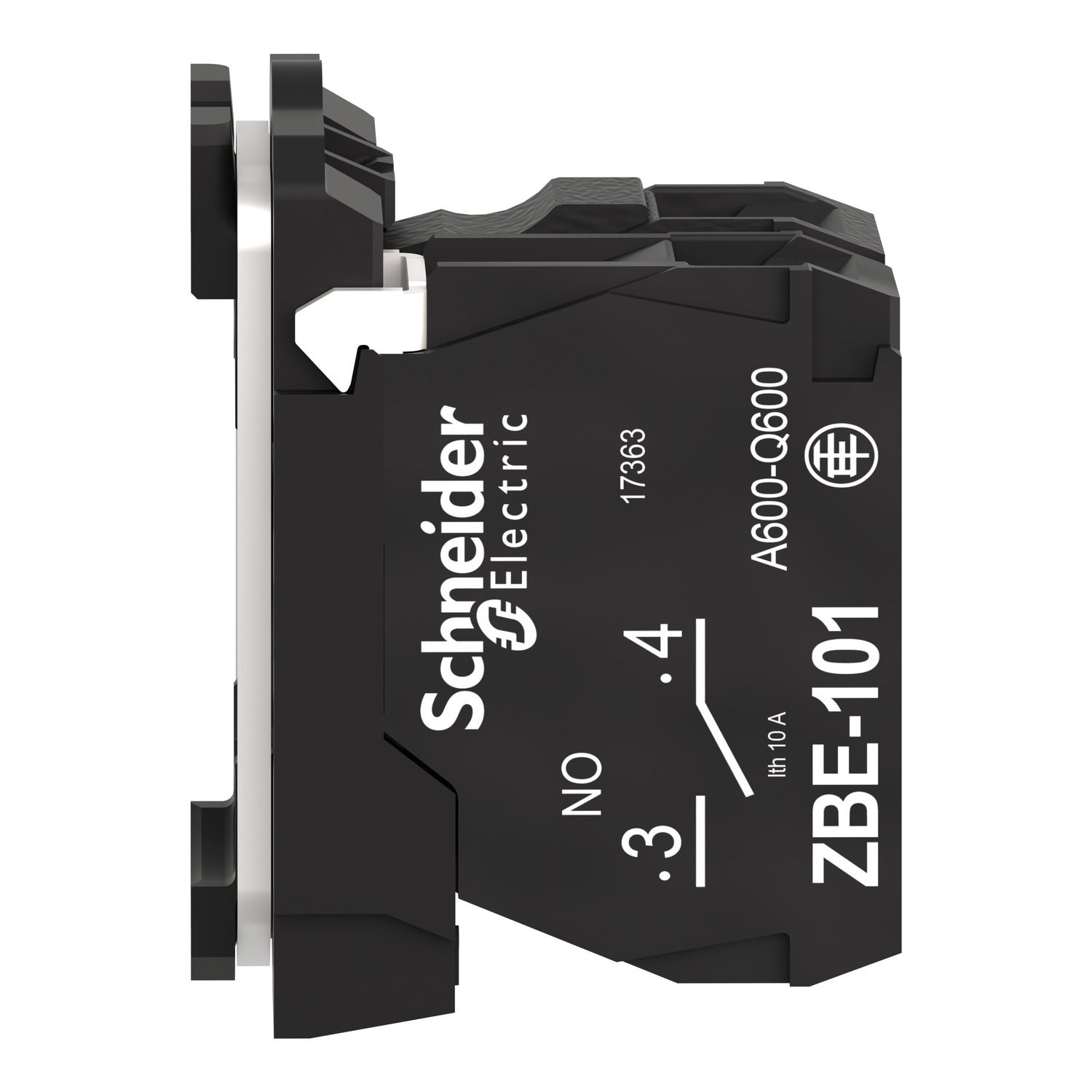 Picture of Light block with body fixing collar, Harmony XB5, plastic, blue, for BA9s bulb, lt 250V, 1NO