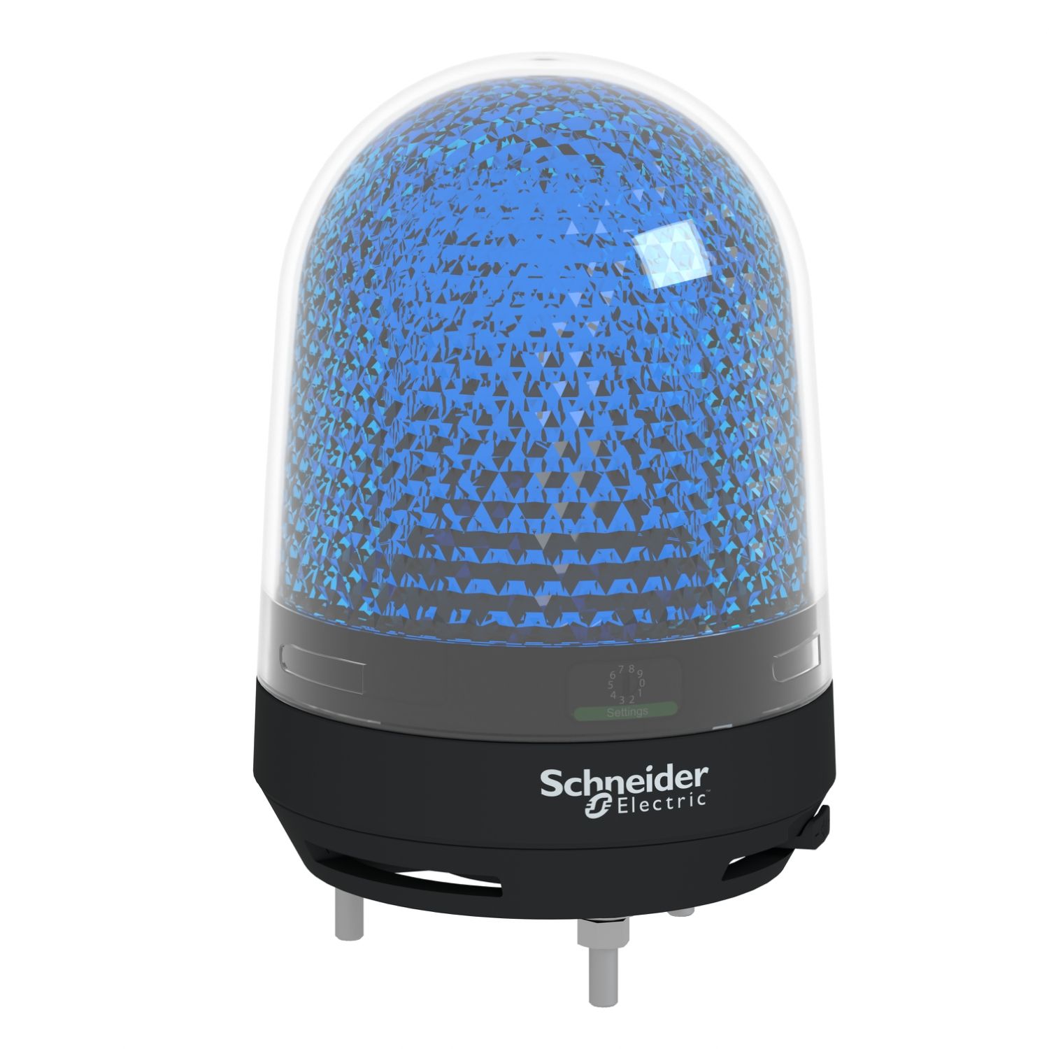 Picture of Illuminated beacon with buzzer, Harmony XVR, blue, 100mm, 70...90dB, integral LED, 100...230V AC
