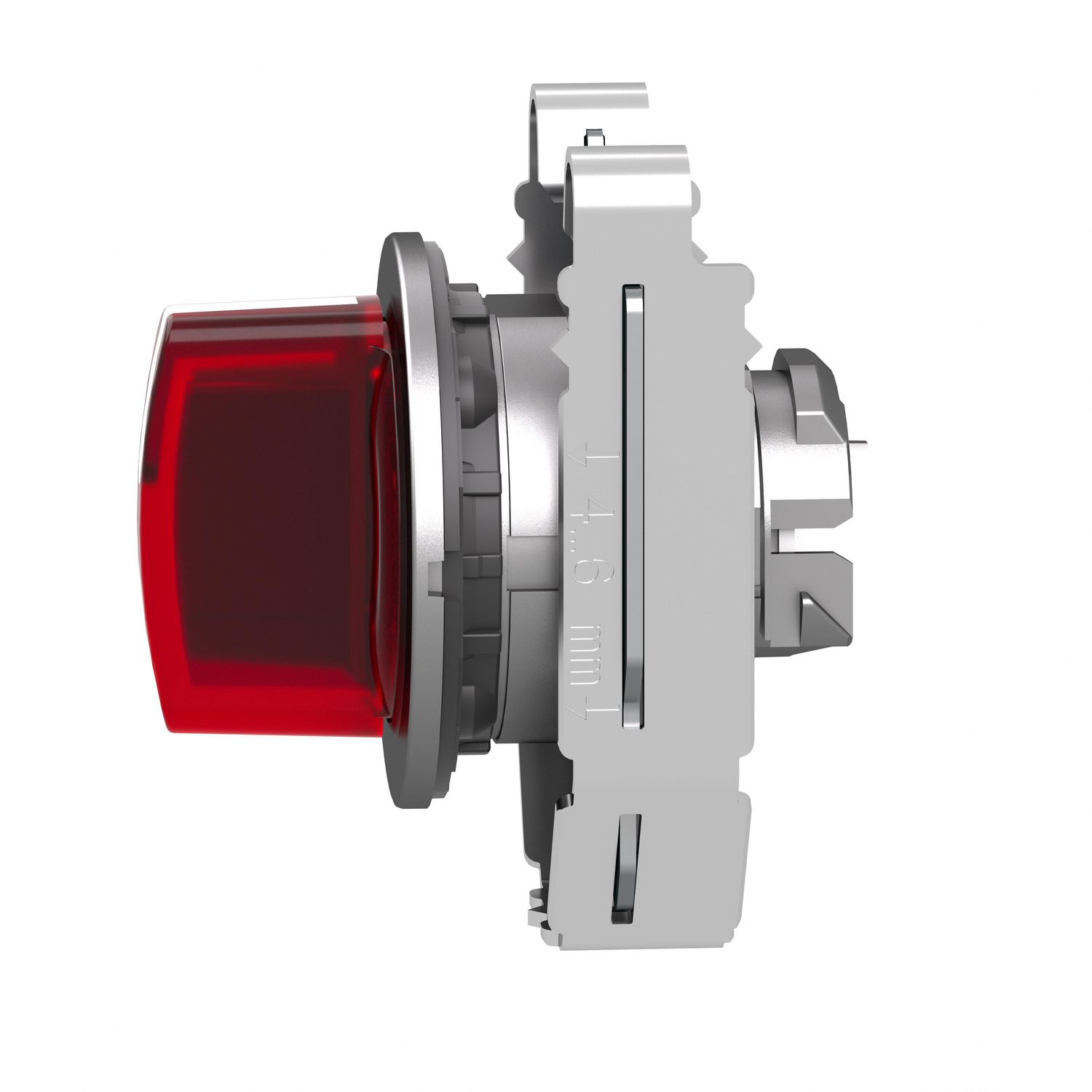 Picture of Head for illuminated selector switch, Harmony XB4, metal, red handle, flush mounted, 30mm, universal LED, 3 positions